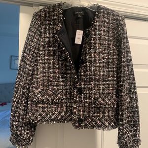 Ann Taylor Black & Pink tweed jacket